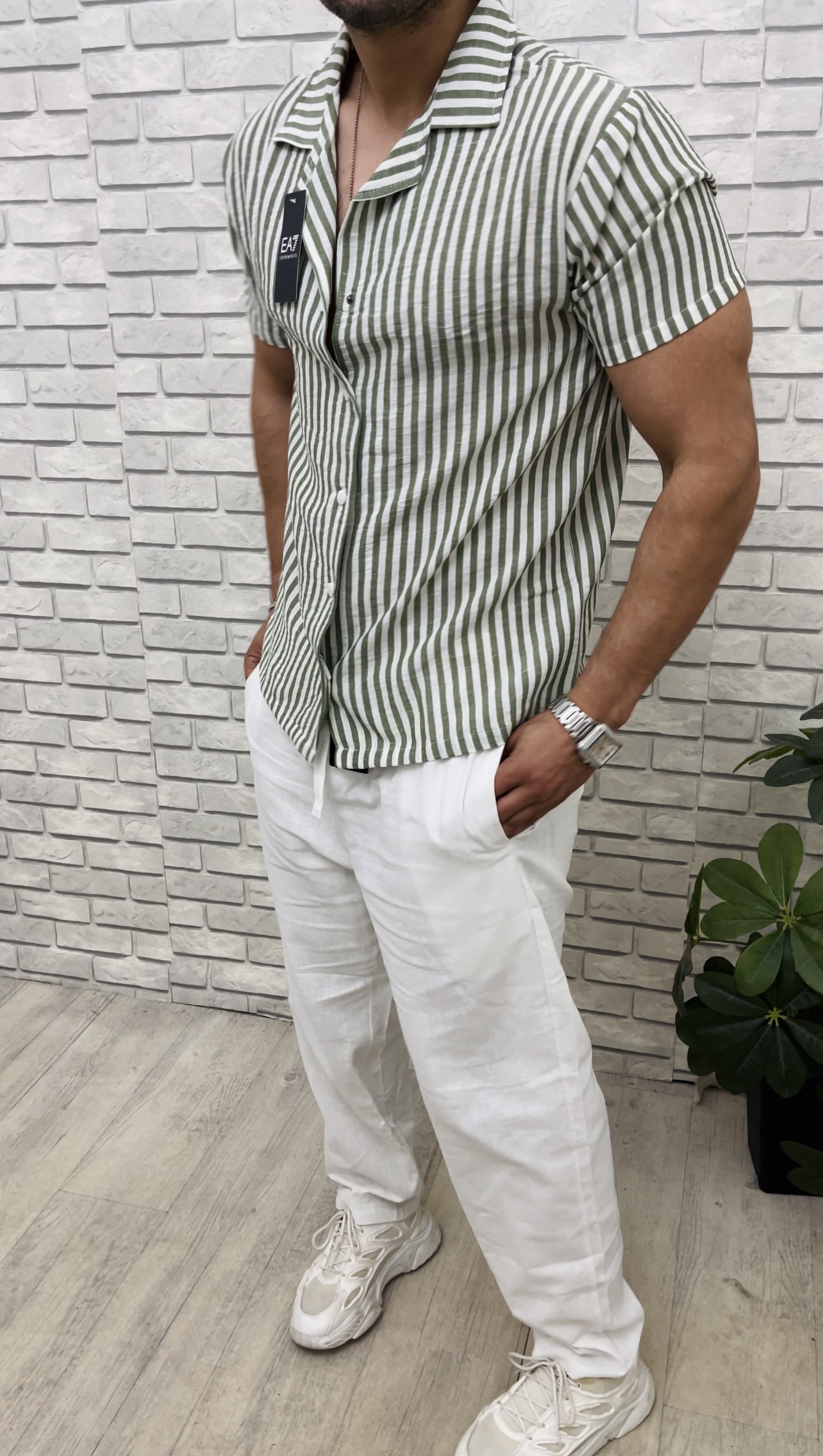 ensemble EA en lin a rayures - الصورة 11